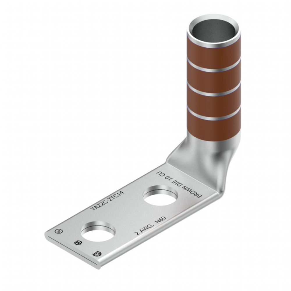 CULUG- 2 AWG-LNG-1/4&#34; STUD-90 DEG