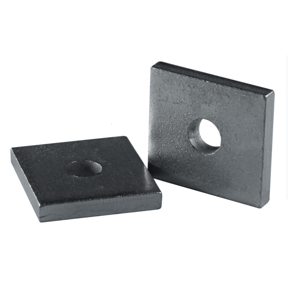 1/4” Hole, 1-5/8” x 1-5/8” Square Washer, Zinc Plated
