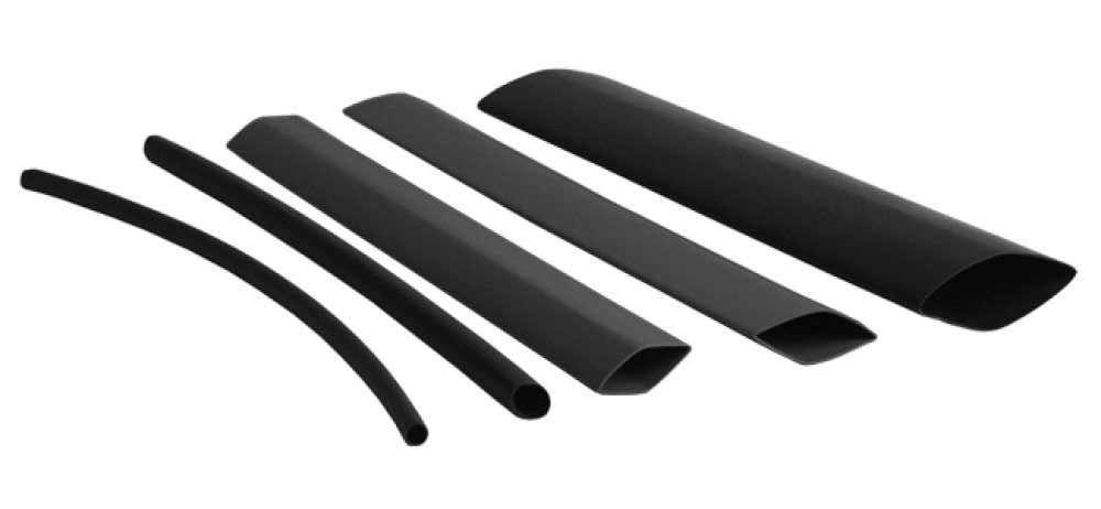 Heat Shrink, Black, Non Adhesive, 1/2”x48”, 2:1