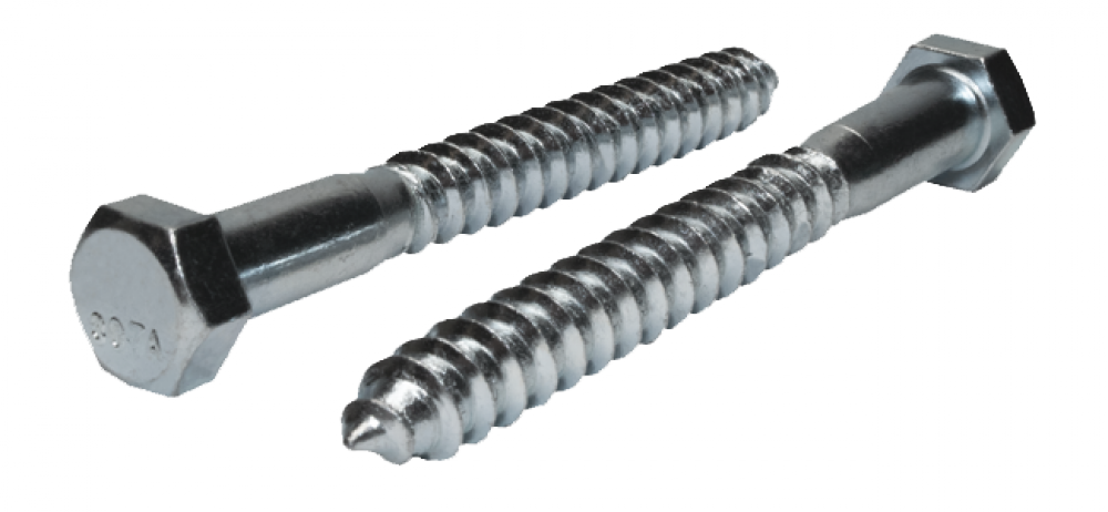 Galvanized Hex Lag Bolt, 3/8”-7 x 4”