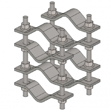 Cadre HW.PP.112.312.14 - Pipe to Pipe, 1-1/2” OD to 3-1/2” OD, Clamp Thickness 1/4”